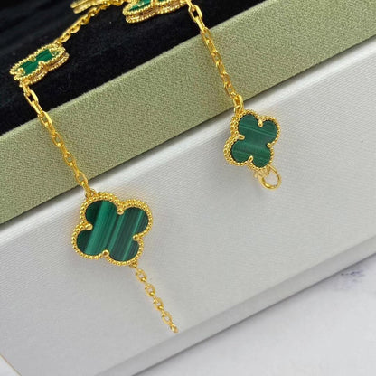 [Clover Jewelry]MAGIC CLOVER MALACHITE GOLD BRACELET 5 MOTIFS