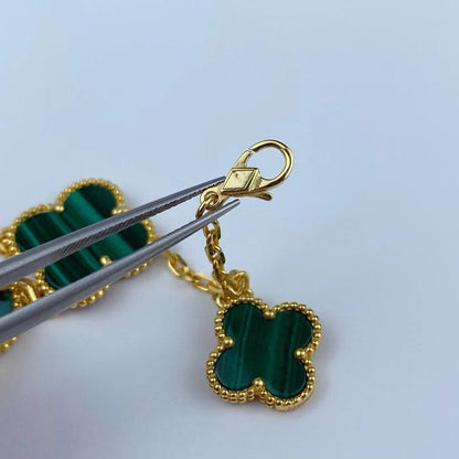 [Clover Jewelry]MAGIC CLOVER MALACHITE GOLD BRACELET 5 MOTIFS