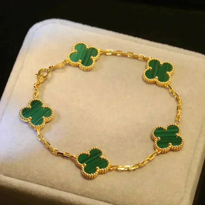 [Clover Jewelry] CLOVER 5 MOTIF MALACHITE BRACELET COLLECTION