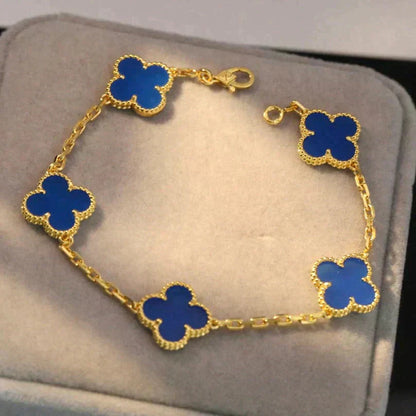 [Clover Jewelry] CLOVER 5 MOTIF BLUE AGATE BRACELET COLLECTION