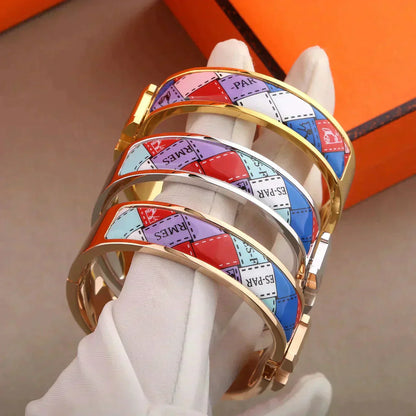 [Clover Jewelry]H BRACELET DOTTED BORDER 12MM