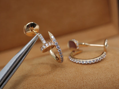 [Clover Jewelry]JUSTE EARRINGS 12.75MM PINK GOLD DIAMOND