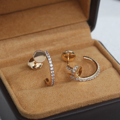 [Clover Jewelry]JUSTE EARRINGS 12.75MM PINK GOLD DIAMOND