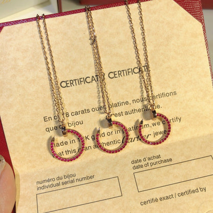 [Clover Jewelry]JUSTE NECKLACE RED FULL DIAMONDS