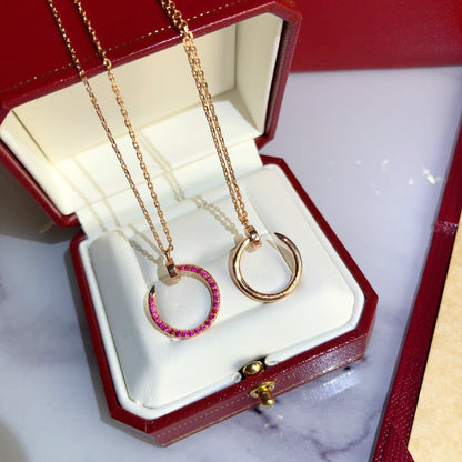 [Clover Jewelry]JUSTE NECKLACE RED FULL DIAMONDS