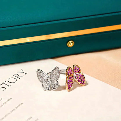[Clover Jewelry]TWIN BUTTERFLY DIAMOND RING