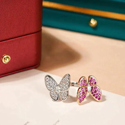 [Clover Jewelry]TWIN BUTTERFLY DIAMOND RING
