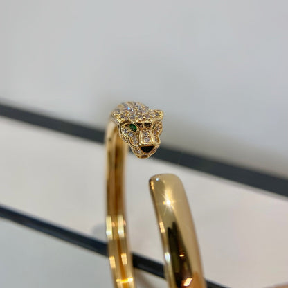 [Clover Jewelry]PANTHERE GOLD DIAMOND OPEN BRACELET