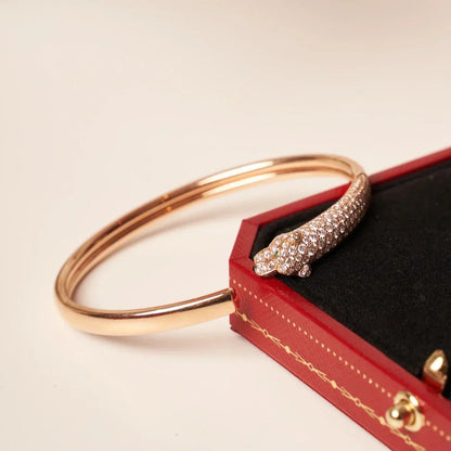 [Clover Jewelry]PANTHERE HALF DIAMOND OPEN BRACELET