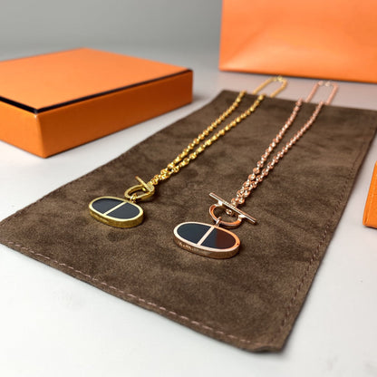[Clover Jewelry]CHAINE VERSO BLACK CERAMIC NECKLACE