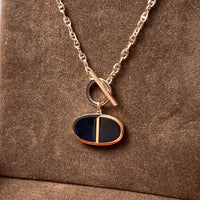 [Clover Jewelry]CHAINE VERSO BLACK CERAMIC NECKLACE