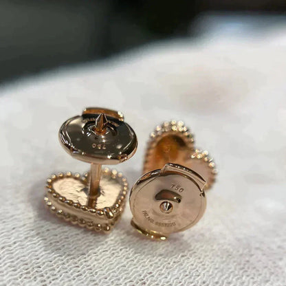 [Clover Jewelry]HEART CARNELIAN STUD EARRINGS