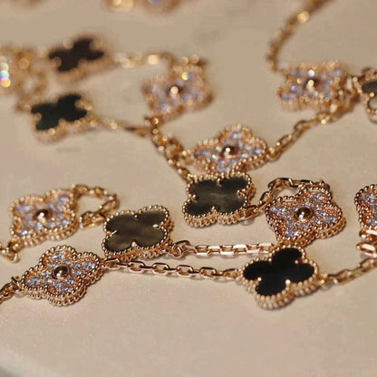 [Clover Jewelry]CLOVER 20 MOTIFS DARK MOP DIAMOND  NECKLACE