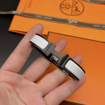 [Clover Jewelry]H BRACELET 12MM BLACK WHITE CERAMIC