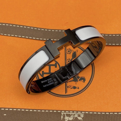 [Clover Jewelry]H BRACELET 12MM BLACK WHITE CERAMIC
