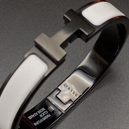 [Clover Jewelry]H BRACELET 12MM BLACK WHITE CERAMIC