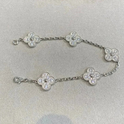 [Clover Jewelry] CLOVER 5 MOTIF FULL DIAMOND BRACELET COLLECTION