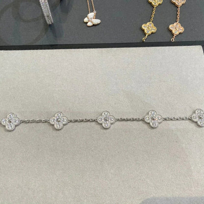 [Clover Jewelry] CLOVER 5 MOTIF FULL DIAMOND BRACELET COLLECTION
