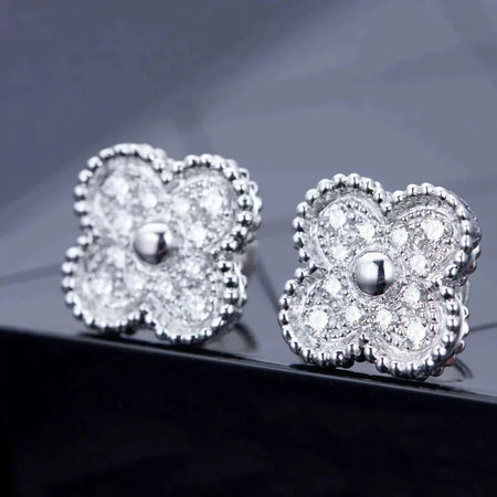 [Clover Jewelry]CLOVER 1 MOTIFS DIAMOND STUD EARRINGS SILVER
