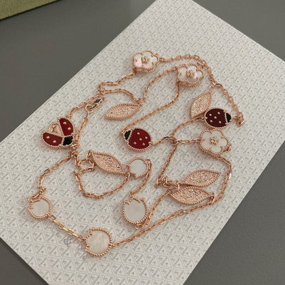 [Clover Jewelry]LUCKY SPRING 15 MOTIFS ROSE GOLD NECKLACE