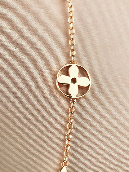 [Clover Jewelry]STAR AND SUN 7 MOTIFS GOLD BRACELET