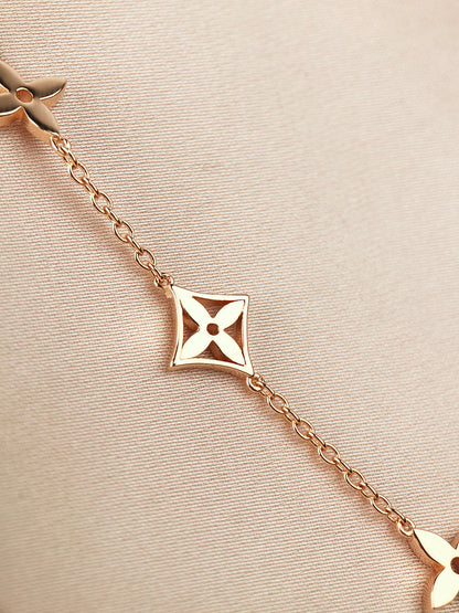 [Clover Jewelry]STAR AND SUN 7 MOTIFS GOLD BRACELET