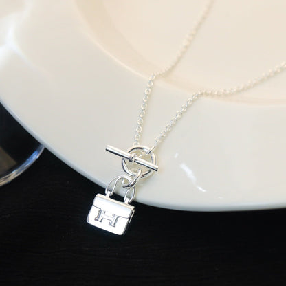 [Clover Jewelry]POP H PEDANT SILVER NECKLACE
