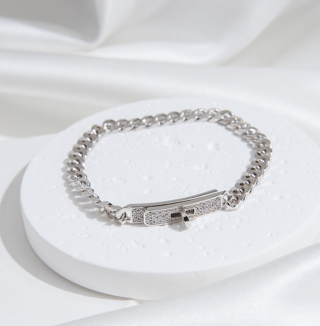 [Clover Jewelry]KELLY CHAIN SILVER DIAMOND BRACELET