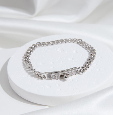 [Clover Jewelry]KELLY CHAIN SILVER DIAMOND BRACELET