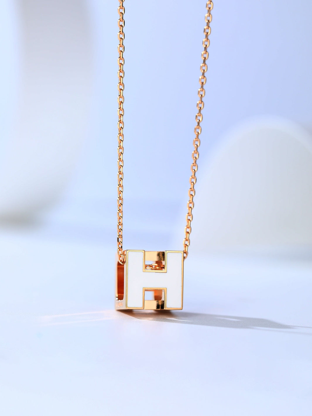 [Clover Jewelry]H CAGE PINK GOLD NECKLACE