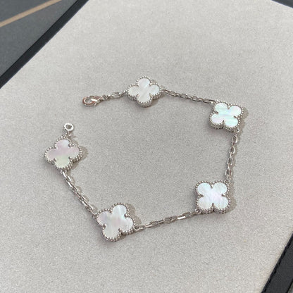 [Clover Jewelry]CLOVER WHITE PEARL MOP 5 MOTIF BRACELET COLLECTION