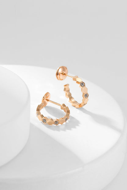 [Clover Jewelry]BEE LOVE DIAMOND HOOP EARRINGS