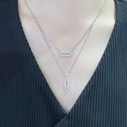[Clover Jewelry]MOVE 2 ROW DIAMOND NECKLACE