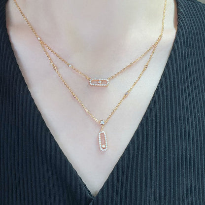 [Clover Jewelry]MOVE 2 ROW DIAMOND NECKLACE