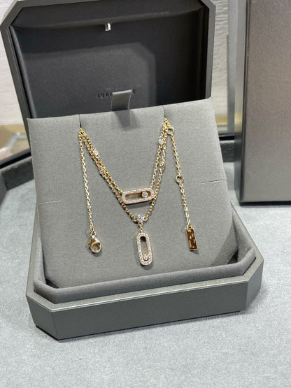 [Clover Jewelry]MOVE 2 ROW DIAMOND NECKLACE