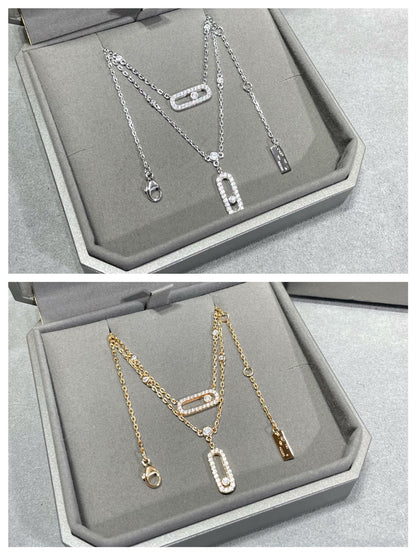 [Clover Jewelry]MOVE 2 ROW DIAMOND NECKLACE