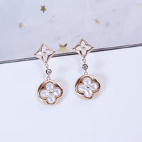 [Clover Jewelry]STAR AND SUN PINK GOLD MOP DROP EARRINGS