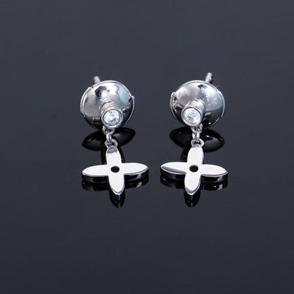 [Clover Jewelry]VIDYLLE SILVER DIAMOND MINI DROP EARRINGS