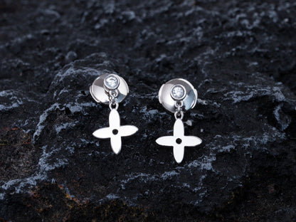 [Clover Jewelry]VIDYLLE SILVER DIAMOND MINI DROP EARRINGS