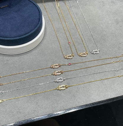 [Clover Jewelry]FORCE 10 DIAMOND PINK GOLD NECKLACE