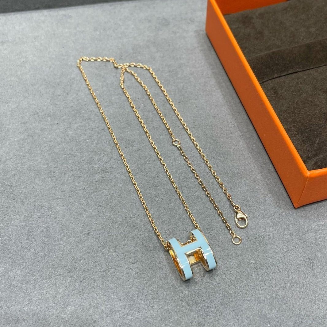 [Clover Jewelry]POP H SKY BLUE NECKLACE