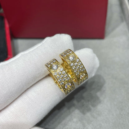 [Clover Jewelry]LOVE 5.5MM DIAMOND PAVED EARRINGS