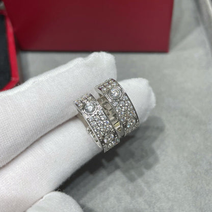[Clover Jewelry]LOVE 5.5MM DIAMOND PAVED EARRINGS