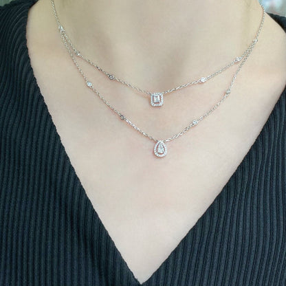 [Clover Jewelry]MY TWIN 2 ROW DIAMOND NECKLACE