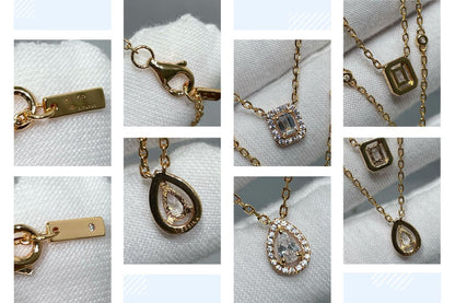 [Clover Jewelry]MY TWIN 2 ROW DIAMOND NECKLACE