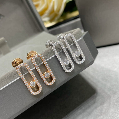 [Clover Jewelry]MOVE UNO STUD DIAMOND PAVED EARRINGS