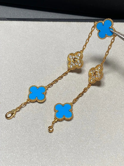 [Clover Jewelry] CLOVER 5 MOTIF BLUE AGATE BRACELET COLLECTION