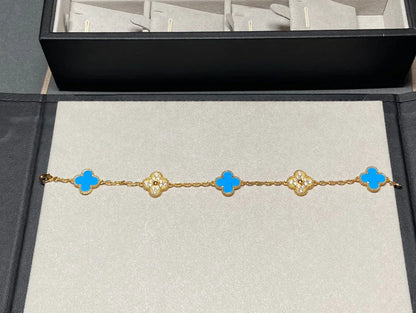 [Clover Jewelry] CLOVER 5 MOTIF BLUE AGATE BRACELET COLLECTION