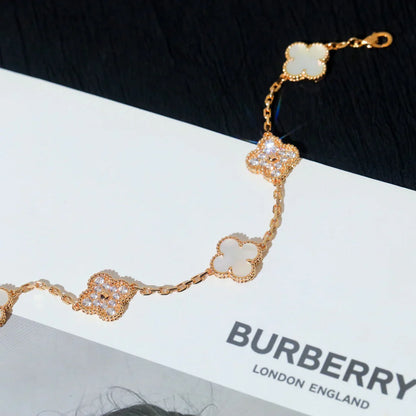 [Clover Jewelry]CLOVER WHITE PEARL MOP 5 MOTIF BRACELET COLLECTION