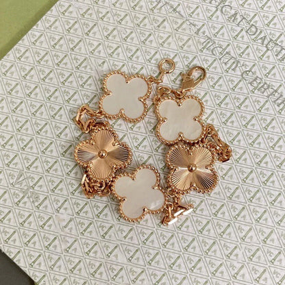 [Clover Jewelry]CLOVER WHITE PEARL MOP 5 MOTIF BRACELET COLLECTION